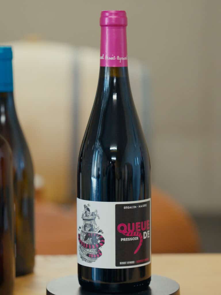 Visuel illustrant la cuvée Queue de Pressoir du Clos D'Audhuy de Benoît Aymard. Ici un assemblage atypique de Malbec et de Ségalin, cépage autochtone.